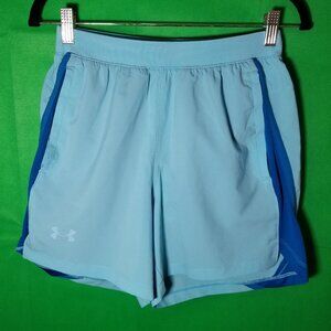 Under Armour Launch 5" Shorts Powder Blue Teal Men Small Fitted Gym Running